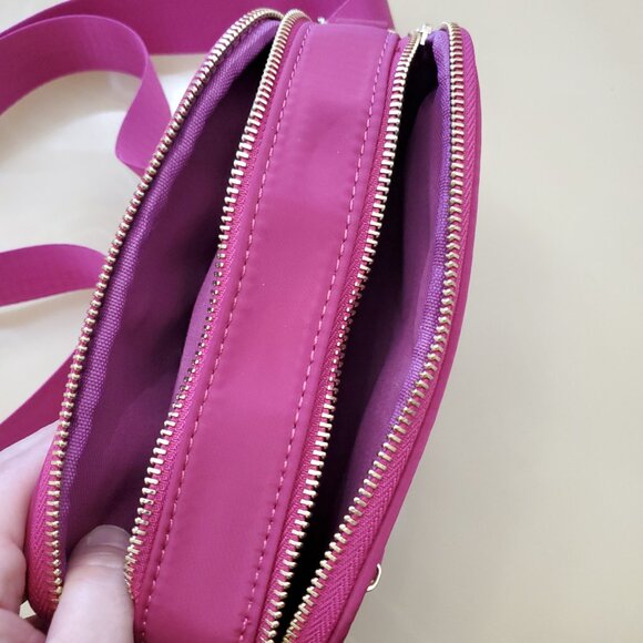 MERSI June Nylon Crossbody Bag in Magenta with Gold Hardware - Picture 14 of 15